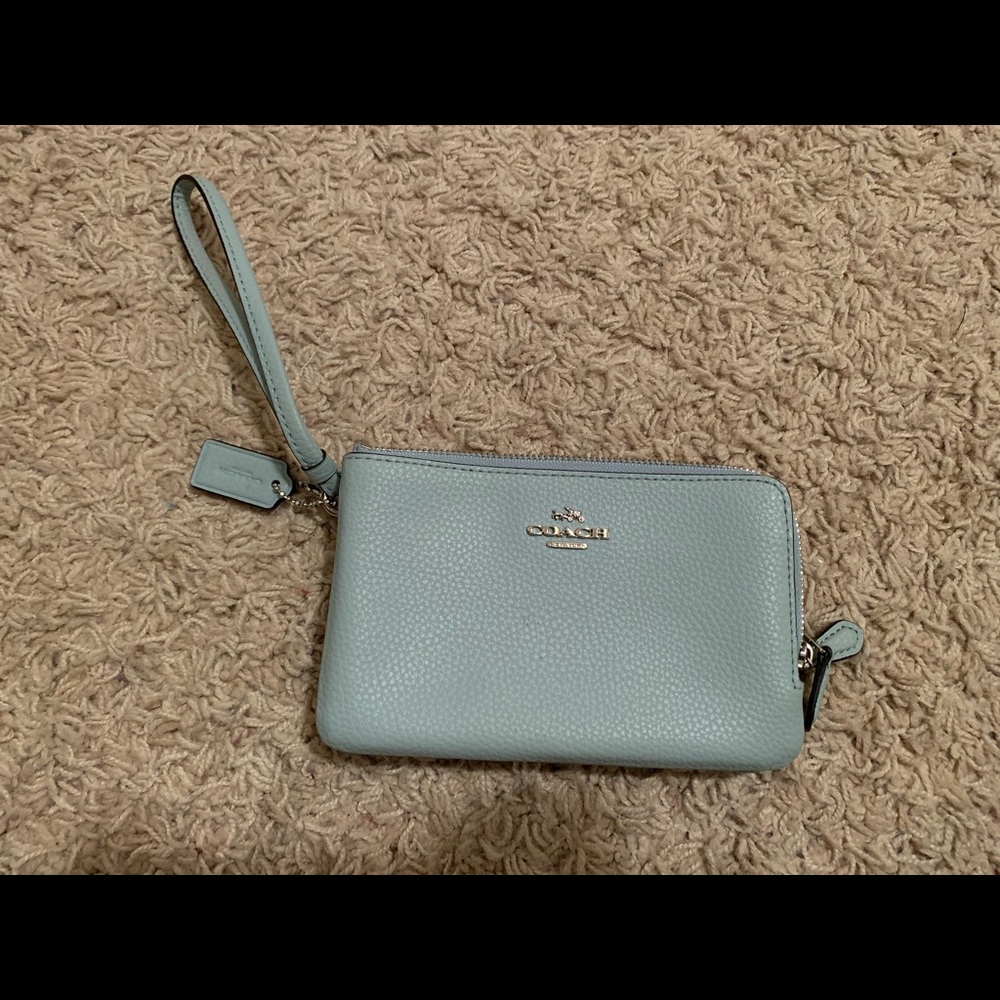 Tiffany blue coach wristlet